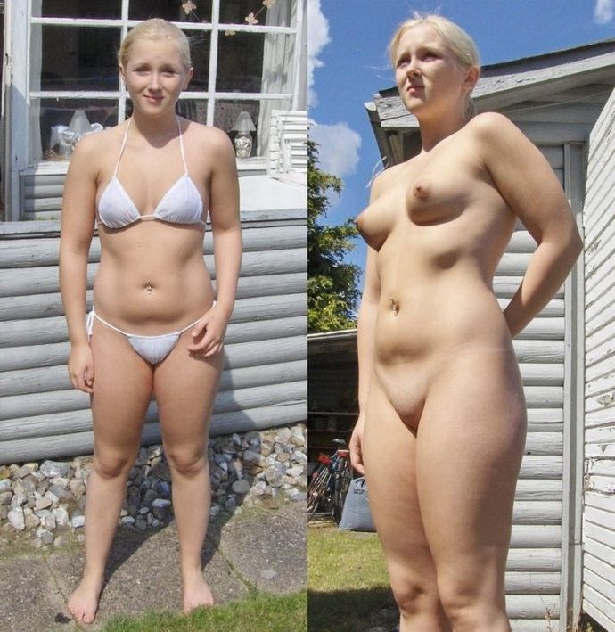 Одетые и сразу раздетые женщины