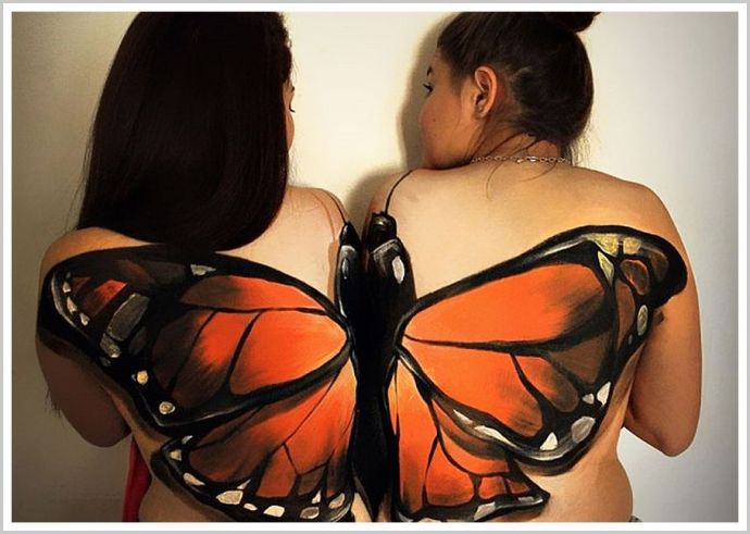 Стройные дамы с боди артом на теле особенно прелестны