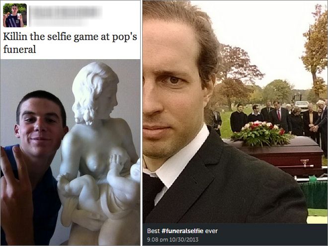Пик маразма и беспринципности - селфи на похоронах Пик маразма и беспринципности - селфи на похоронах