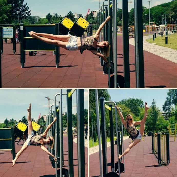 Спортивные девушки с хорошей растяжкой