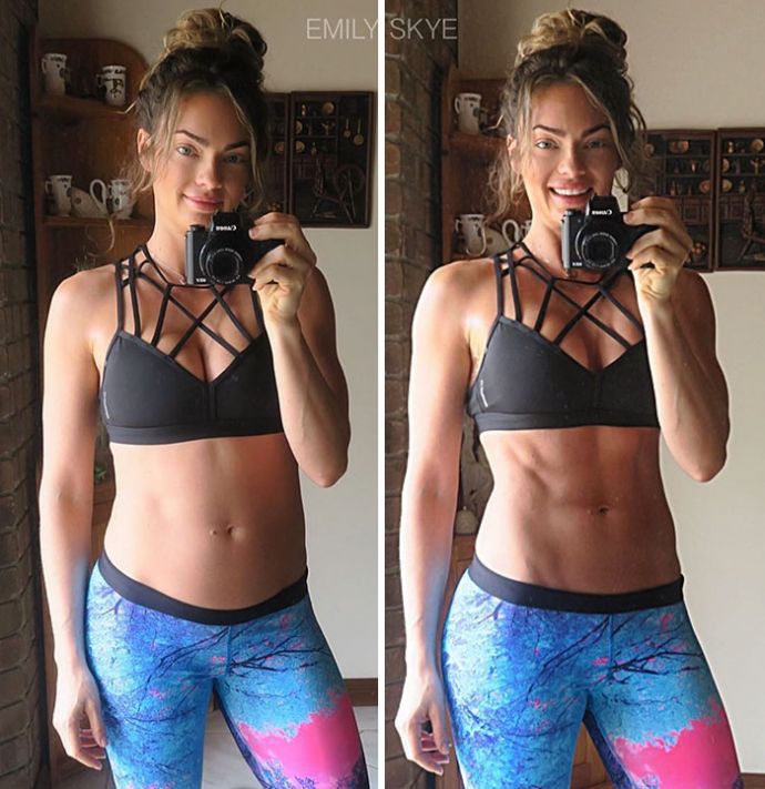 Ложные фотографии в стиле 'до и после похудения', доказывающие, что в интернете все врут