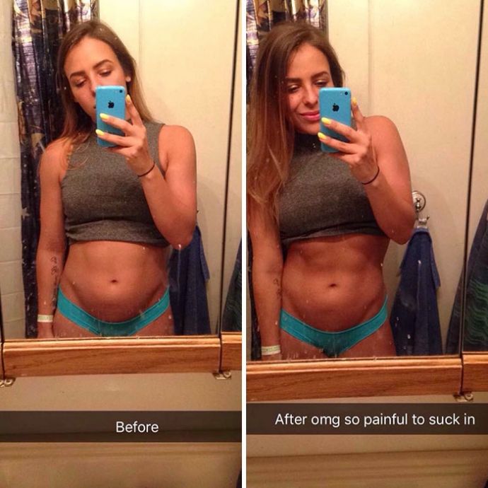 Ложные фотографии в стиле 'до и после похудения', доказывающие, что в интернете все врут