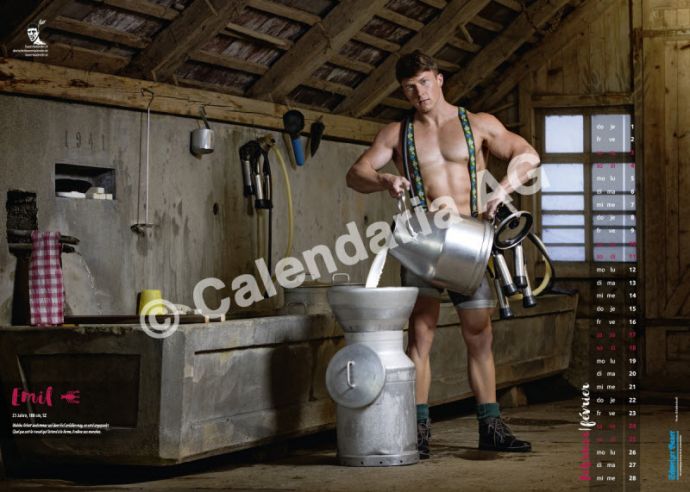 Швейцарские фермеры в календаре «Schweizer Bauernkalender Boys 2018»