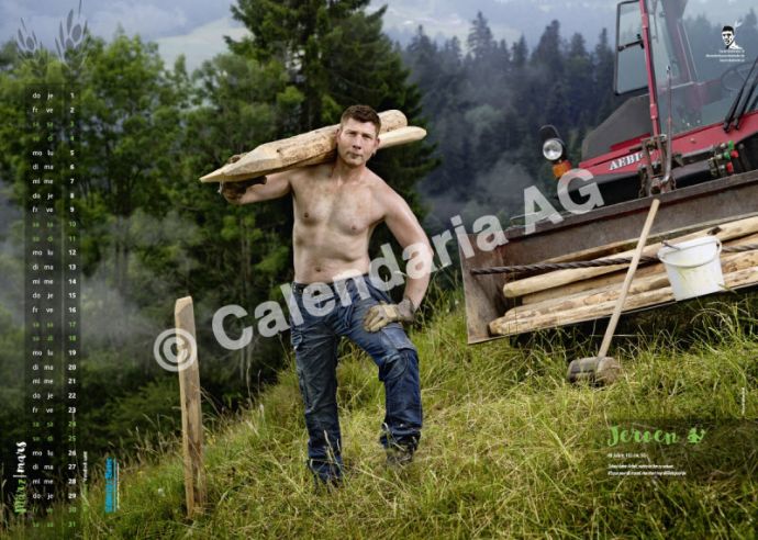 Швейцарские фермеры в календаре «Schweizer Bauernkalender Boys 2018»