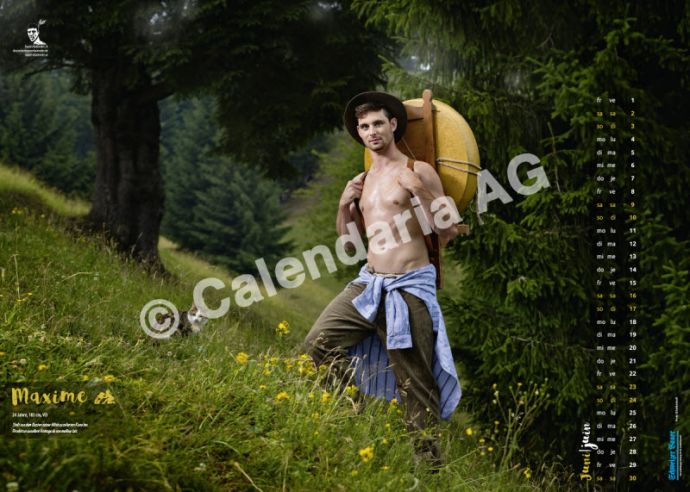 Швейцарские фермеры в календаре «Schweizer Bauernkalender Boys 2018»