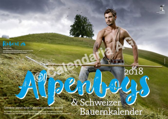 Швейцарские фермеры в календаре «Schweizer Bauernkalender Boys 2018»