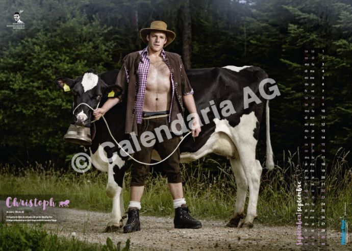 Швейцарские фермеры в календаре «Schweizer Bauernkalender Boys 2018»