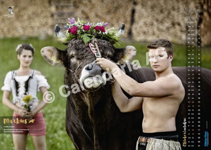 Швейцарские фермеры в календаре «Schweizer Bauernkalender Boys 2018»