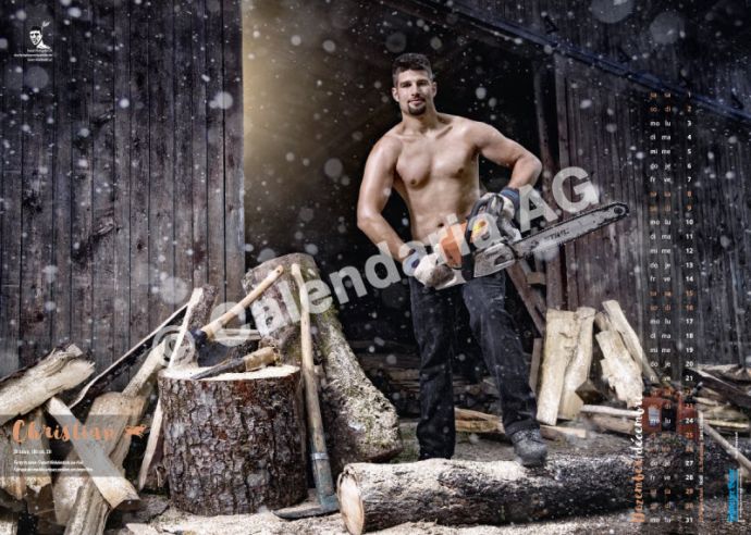 Швейцарские фермеры в календаре «Schweizer Bauernkalender Boys 2018»