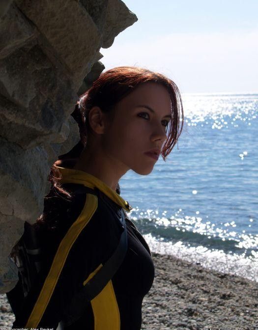 Подводный косплей на Tomb Raider