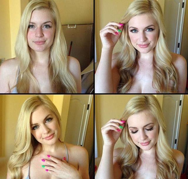 Так смотрятся порно-актрисы с макияжем и без него