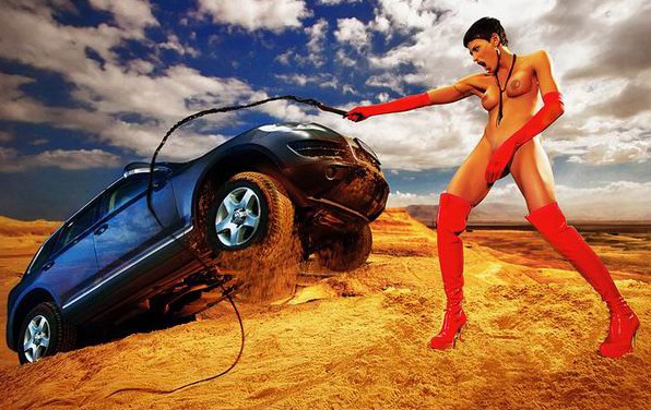 Валерия Уманте и автомобиль Touareg