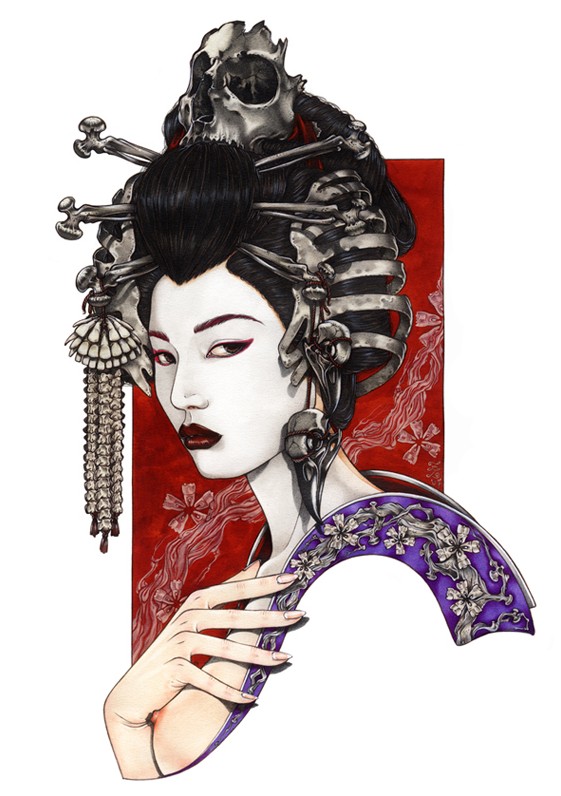 Гейша классные обнаженные рисунки