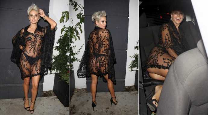 Американская модель Ava Capra в просвечивающем наряде