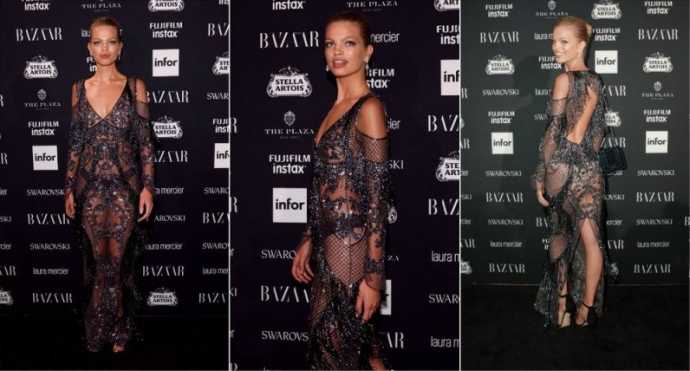 Фото: модель Daphne Groeneveld в просвечивающем платье