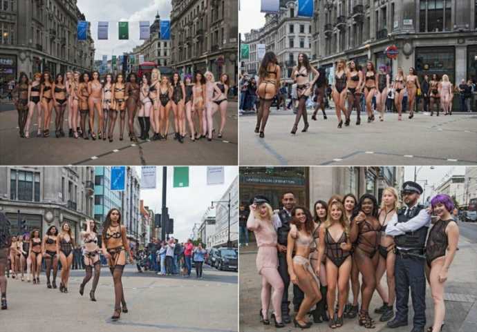 Фото: Полуголые девушки на перекрестке в центре Лондона