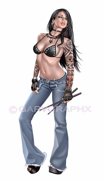 Современный пинап рисованных девушек