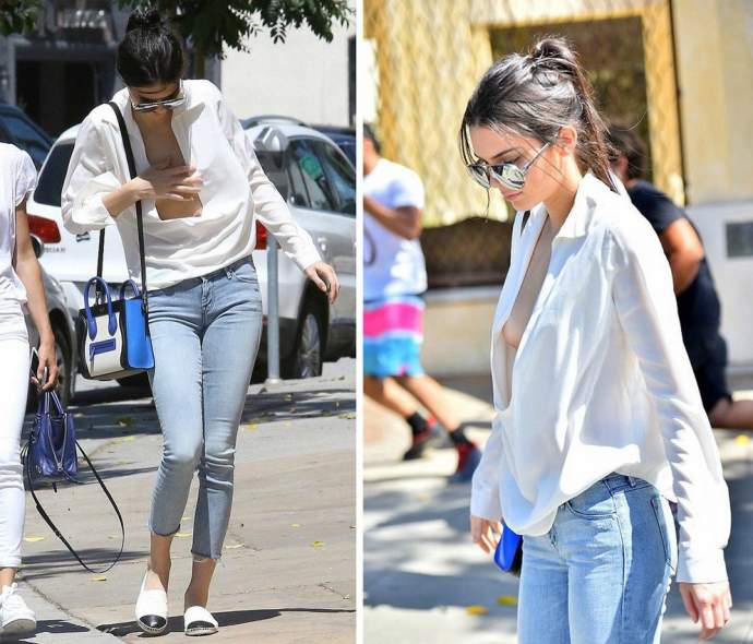 Фото: Кендалл Дженнер в рубахе нараспашку