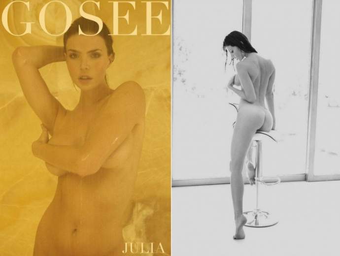 Фото: латвийская модель Юлия Лескова в журнальчике Gossee