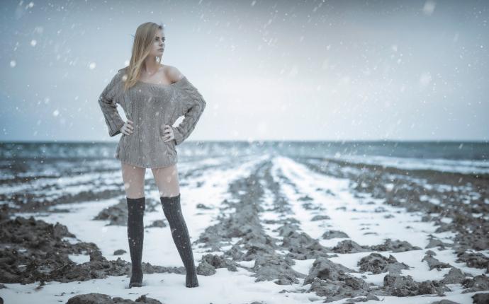 Девушки блондинки зимой