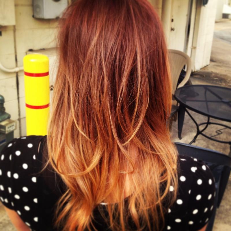Омбре на рыжие волосы