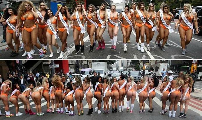 Фото: Участницы конкурса «Мисс Бум-Бум» спровоцировали пробку в Сан-Паулу