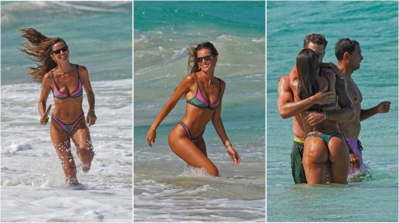 Фото: Изабель Гулар на пляже на Сен-Бартелеми